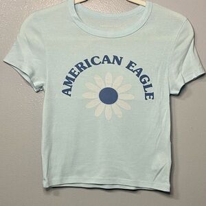 American Eagle‎ Outfitters Light Blue Crop Top